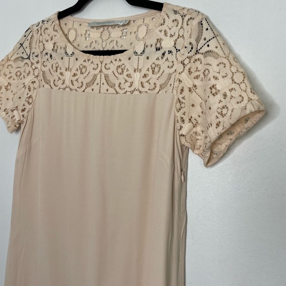 SIMONS blush pink lace neckline dress - Picture 2 of 8